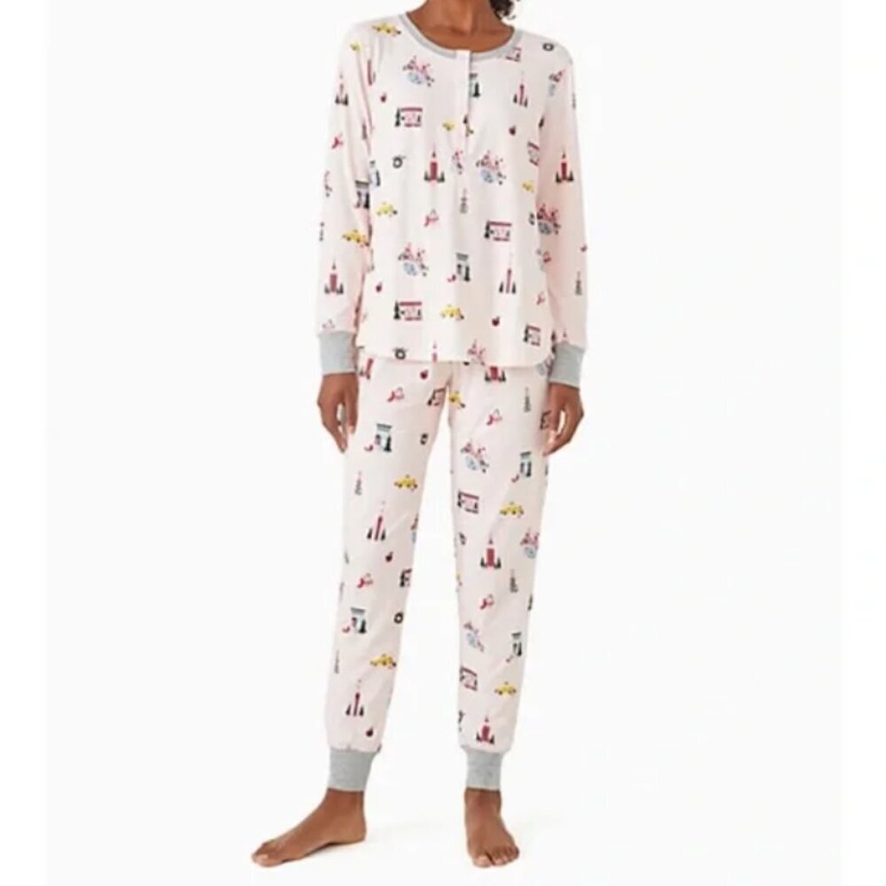 Kate Spade – Christmas in New York Pink Pajama Set – Size L​